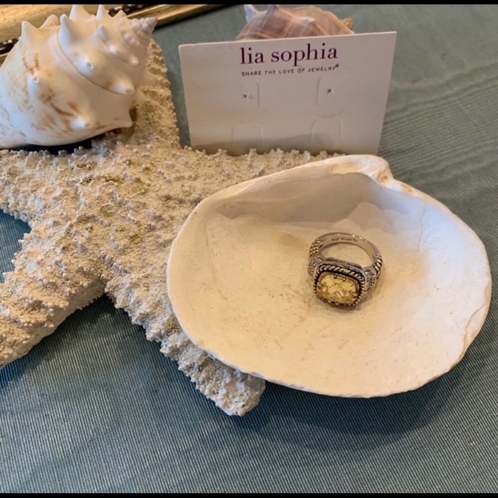 Lia Sophia Sterling Silver Lemon Chiffon Ring